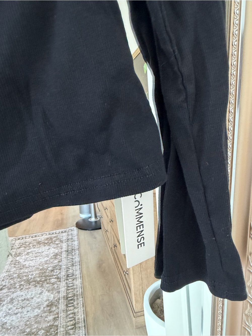 Commense Black Cold-Shoulder Ribbed Keyhole Sweater - Picture 5 of 5